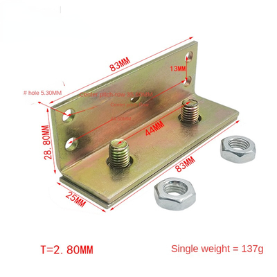 Spécifications 83 * 24 * 2,8 mm Ensemble de huit accessoires de matériel de charnière en fer pour lit