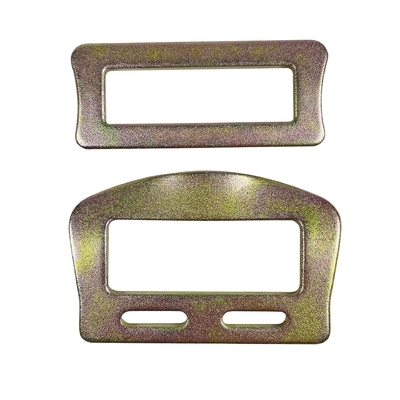 Fermeture à glissière rectangulaire en acier plaqué zinc noir pour accessoires de ceinture de sécurité