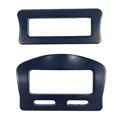 Fermeture à glissière rectangulaire en acier plaqué zinc noir pour accessoires de ceinture de sécurité
