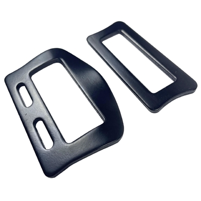 Fermeture à glissière rectangulaire en acier plaqué zinc noir pour accessoires de ceinture de sécurité