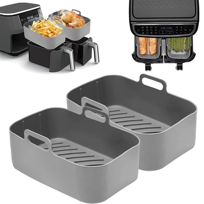 Couvertures de pot en silicone carré de qualité alimentaire pour ninjas friteuse à double air réutilisable et sans bâton